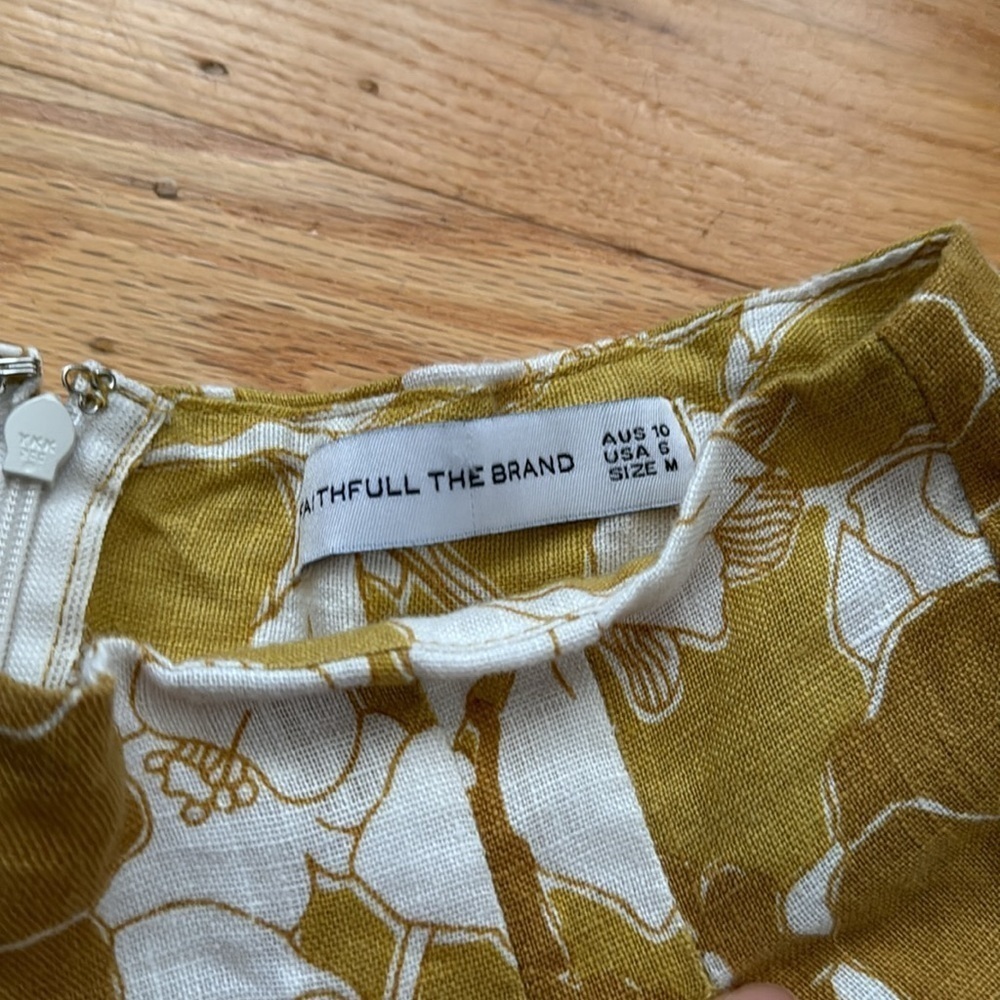 Anthropologie | Faithful the Brand Floral Wide Leg Linen Pants | Size 6 - Picture 3 of 10